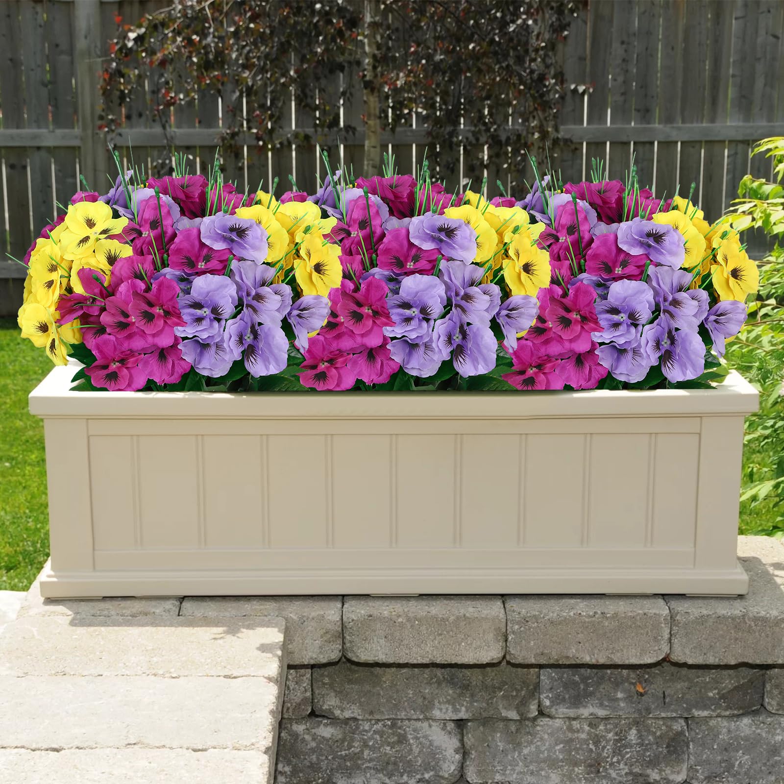 Amazon.com: Dremisland 9 Bundles Fake Pansy Flowers for Outdoor UV